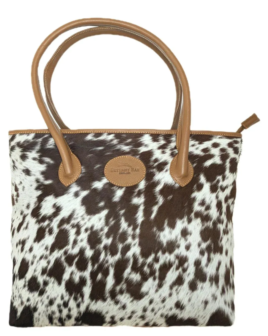 Bethany Rae Upton Cowhide Handbag - Caramel Assorted Print