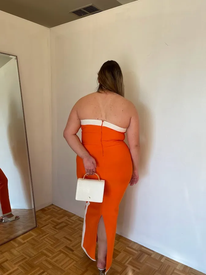 ----Bianca and Bridgett   ----Ashley Dress Orange ---