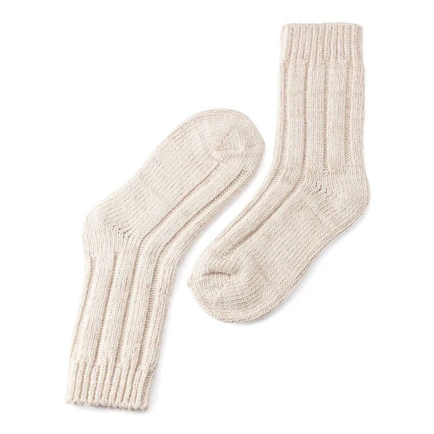  Birkenstock Cotton Twist Crew Socks in Off White  