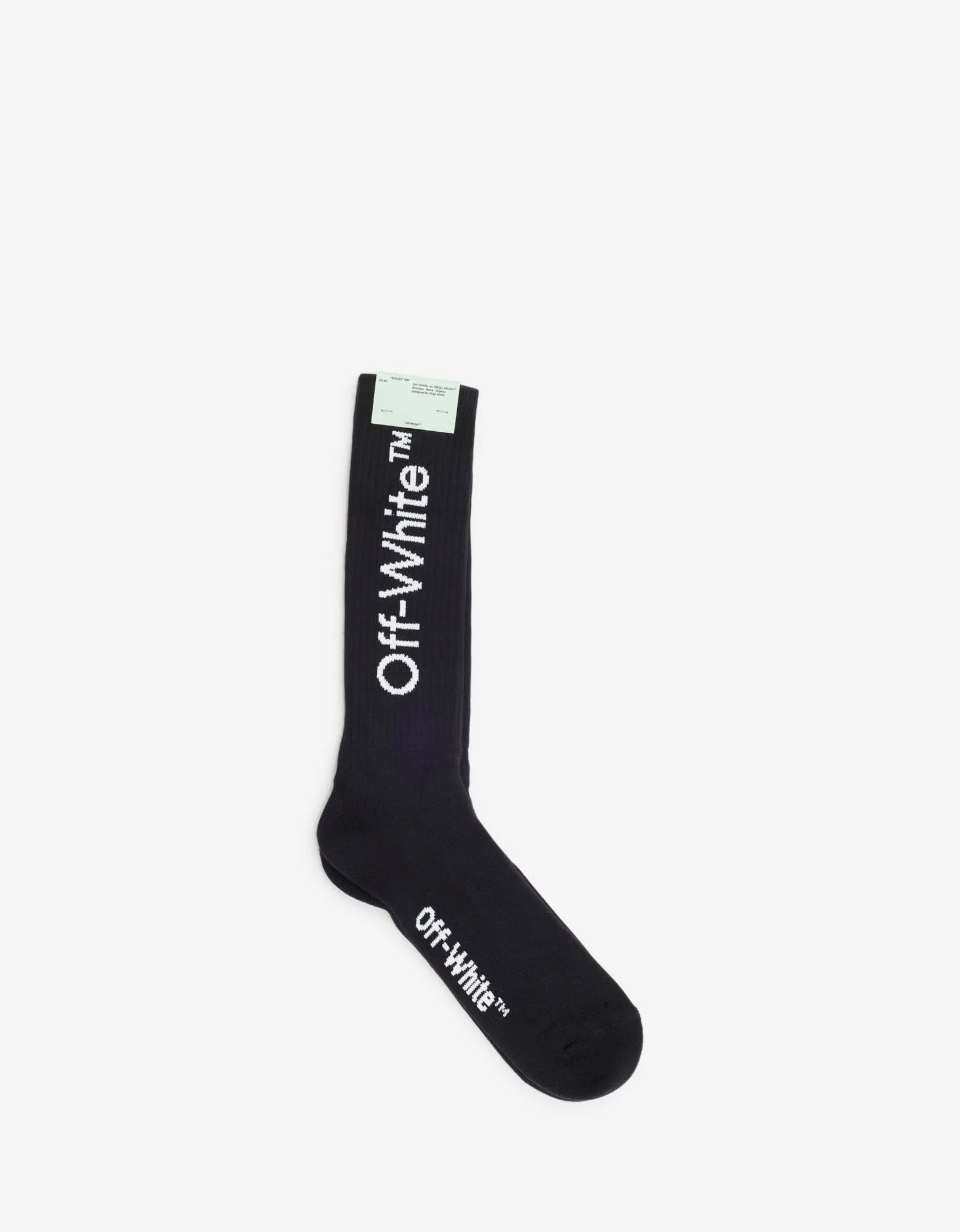 Black Diagonals Mid Length Socks