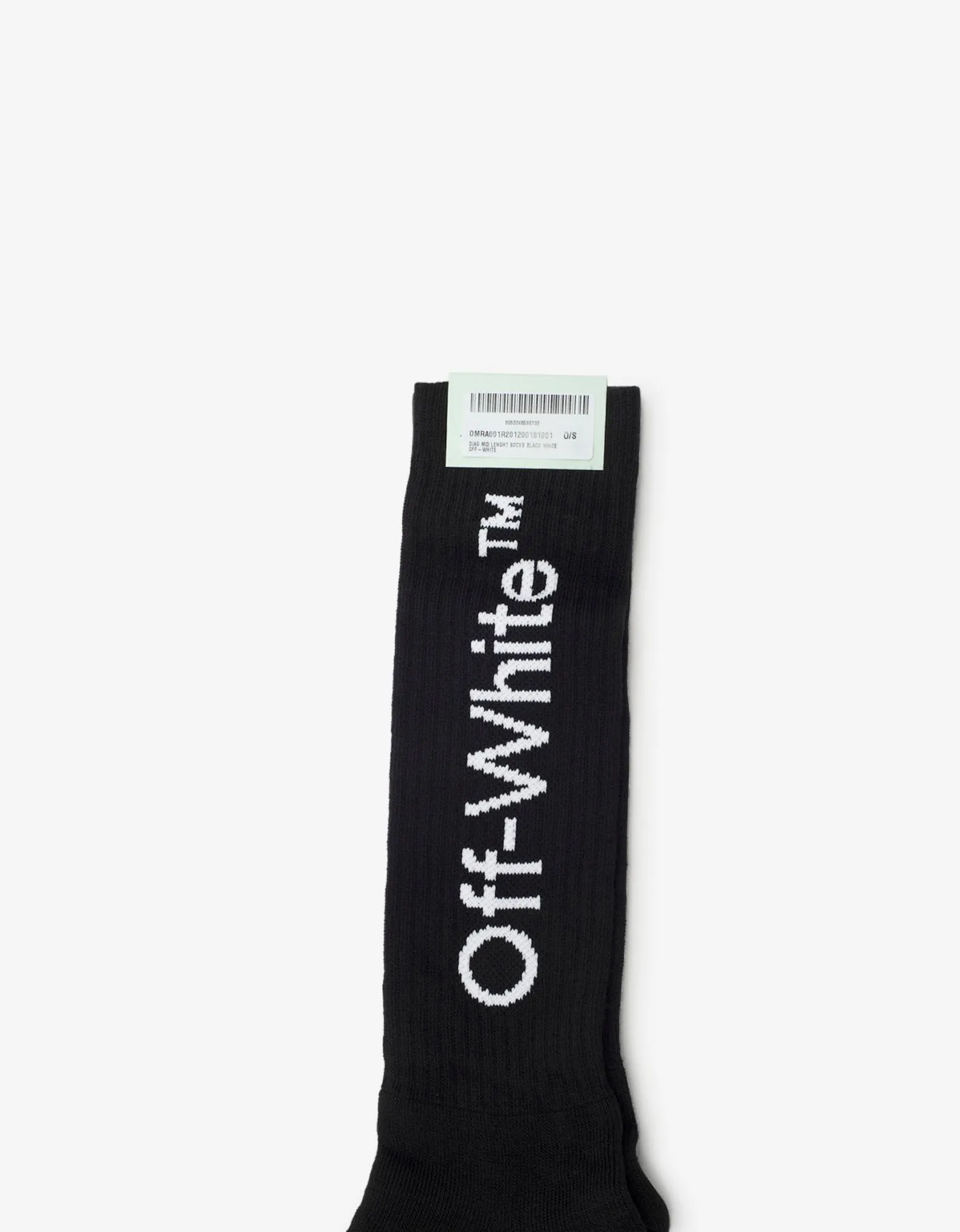 Black Diagonals Mid Length Socks