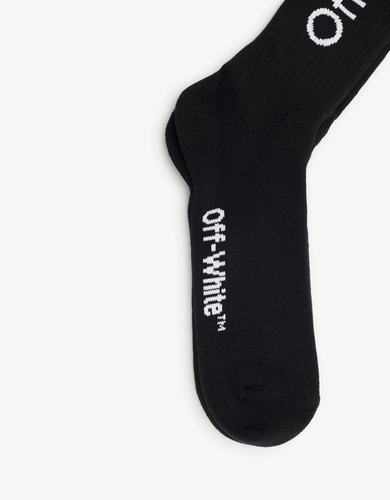 Black Diagonals Mid Length Socks