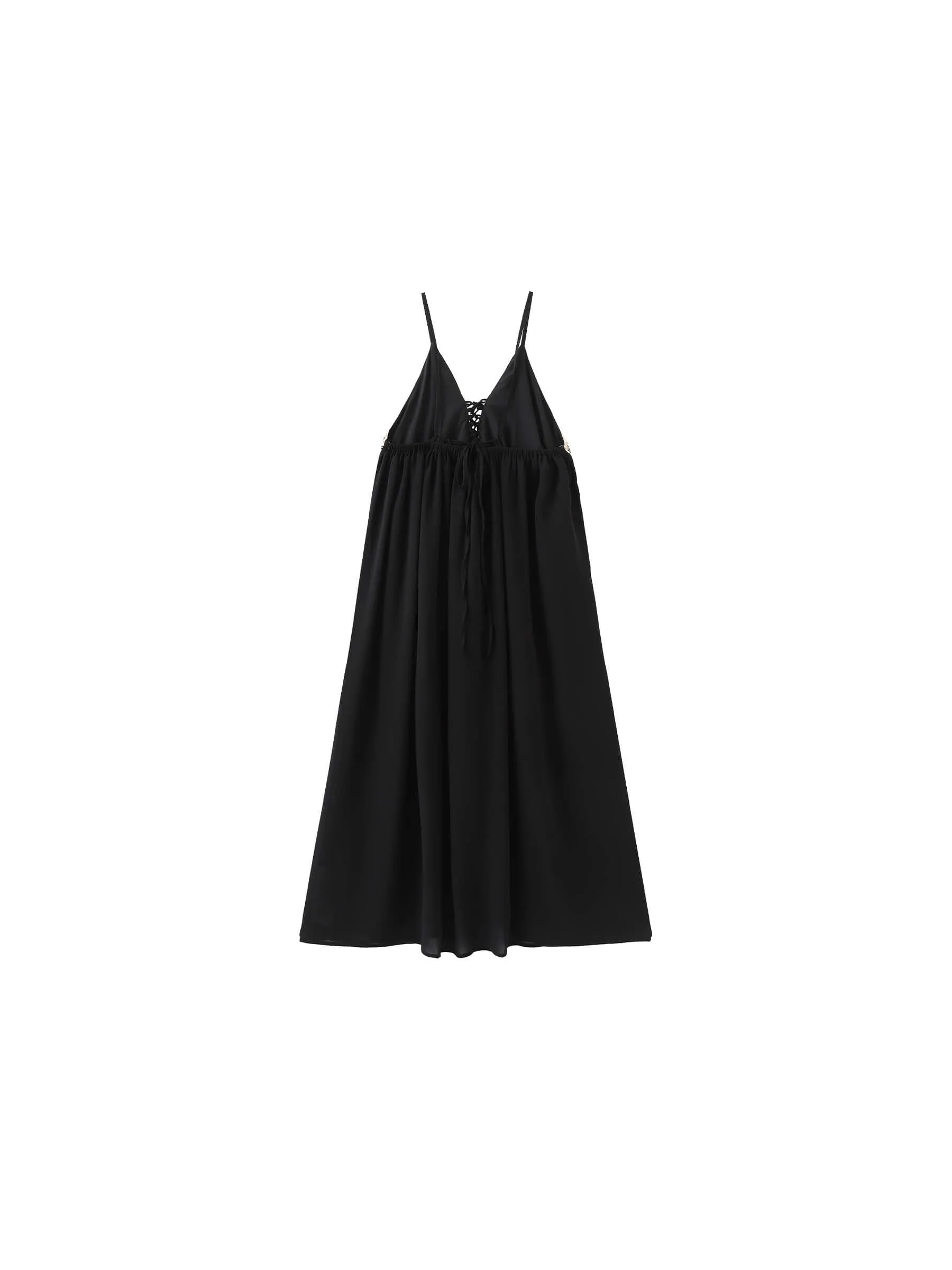 Black Front Slit Sling Dress