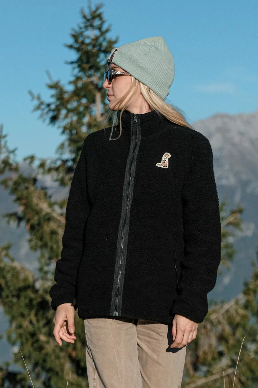 Black Sherpa Jacket - Organic Fleece