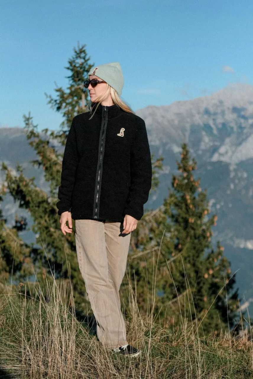 Black Sherpa Jacket - Organic Fleece