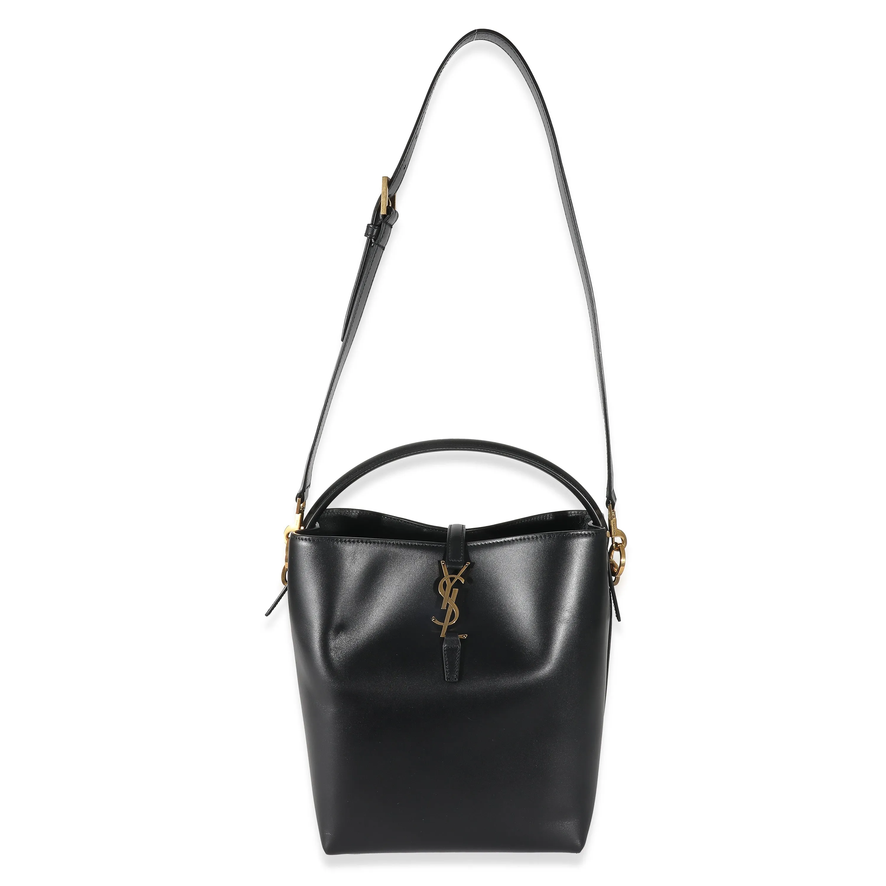 Black Shiny Calfskin Le 37 Bucket Bag