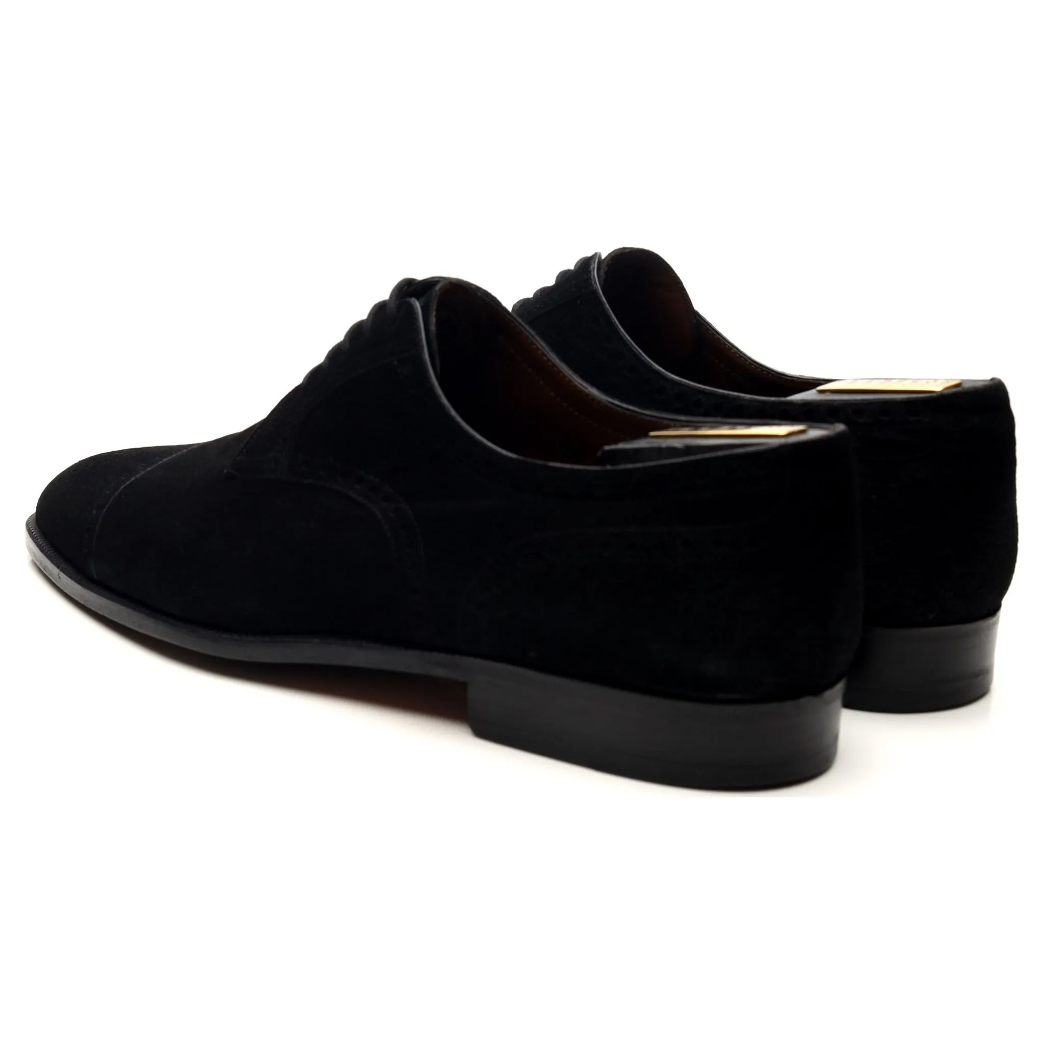 Black Suede Cap Toe Derby UK 10.5