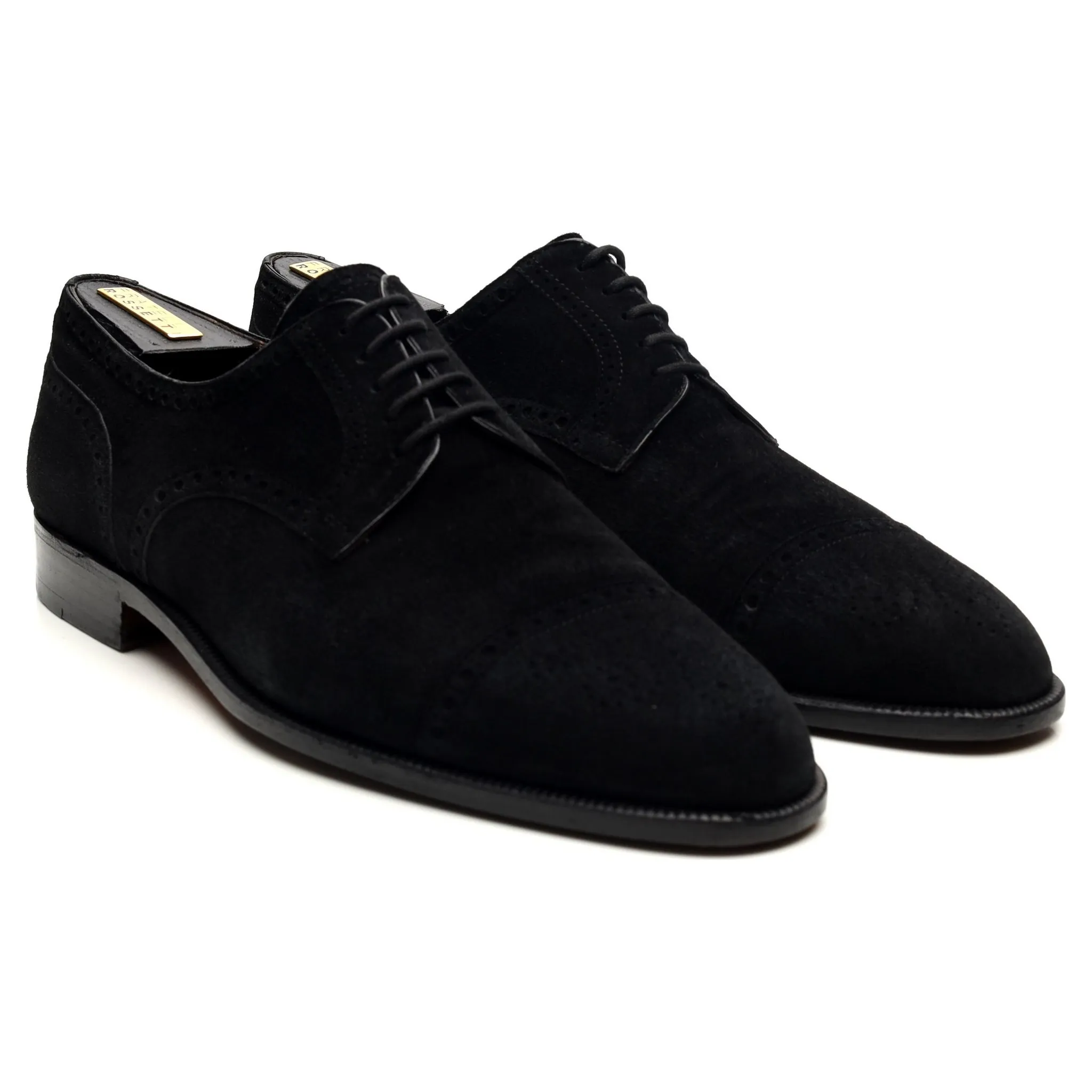 Black Suede Cap Toe Derby UK 10.5