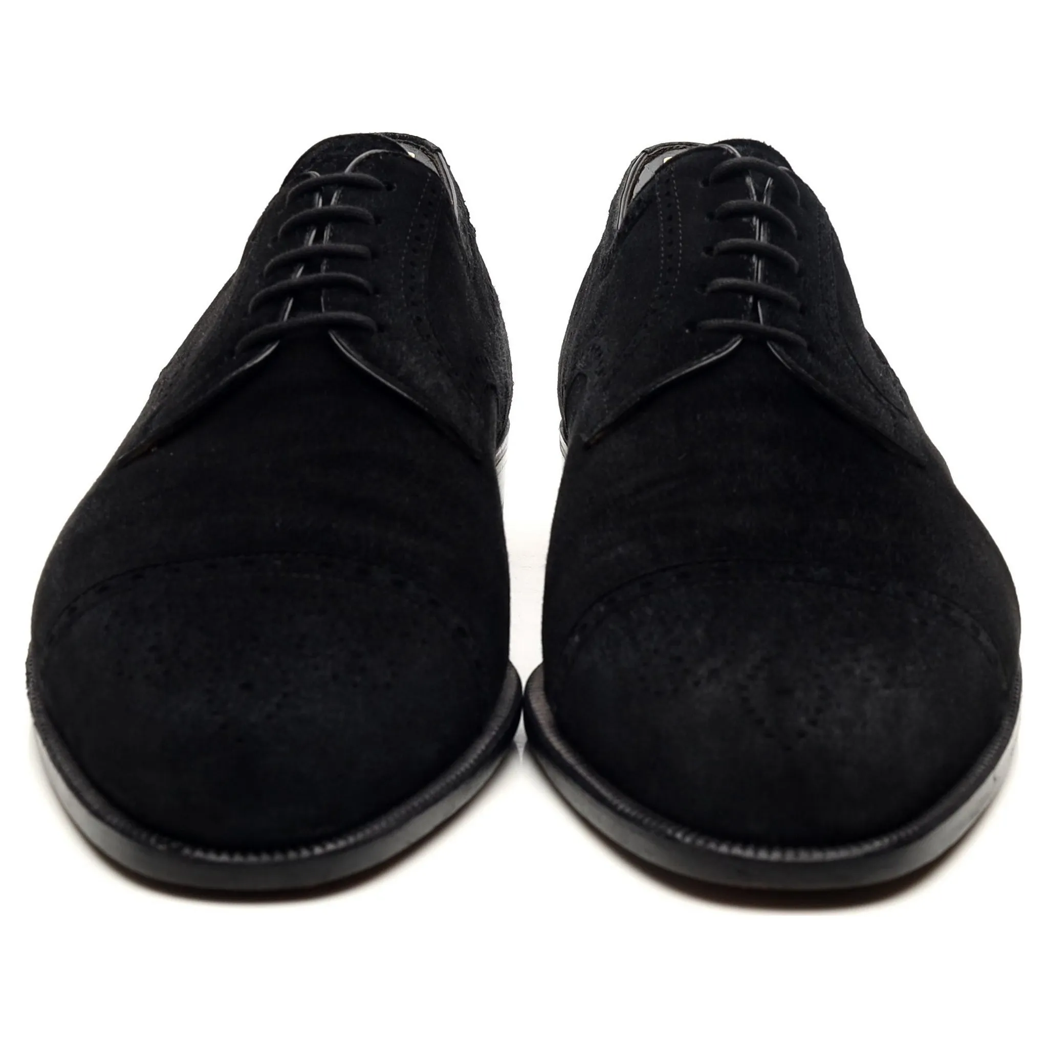 Black Suede Cap Toe Derby UK 10.5