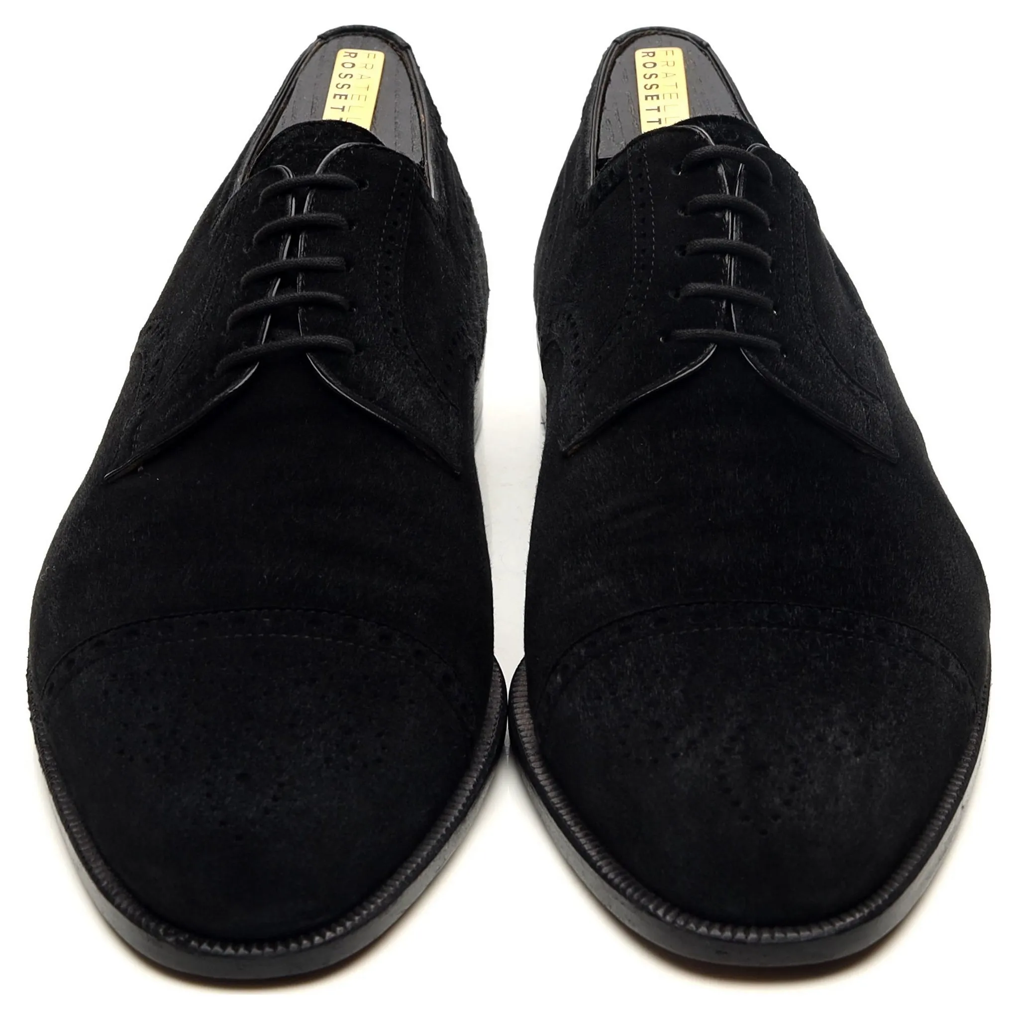 Black Suede Cap Toe Derby UK 10.5