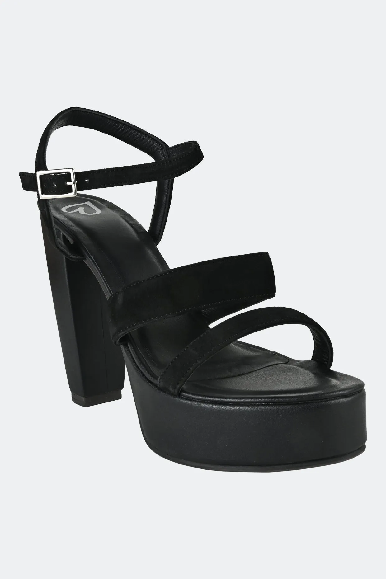 Black Two Strap Platforms For Women