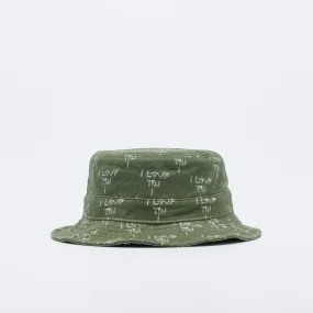 Bob Fucking Awesome – I Love You Twill Bucket Hat (Green)