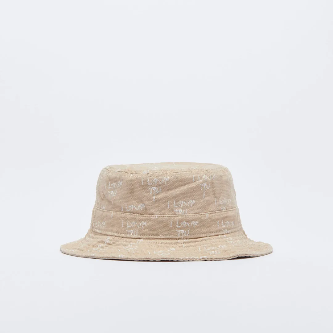 Bob Fucking Awesome – I Love You Twill Bucket Hat (Khaki)