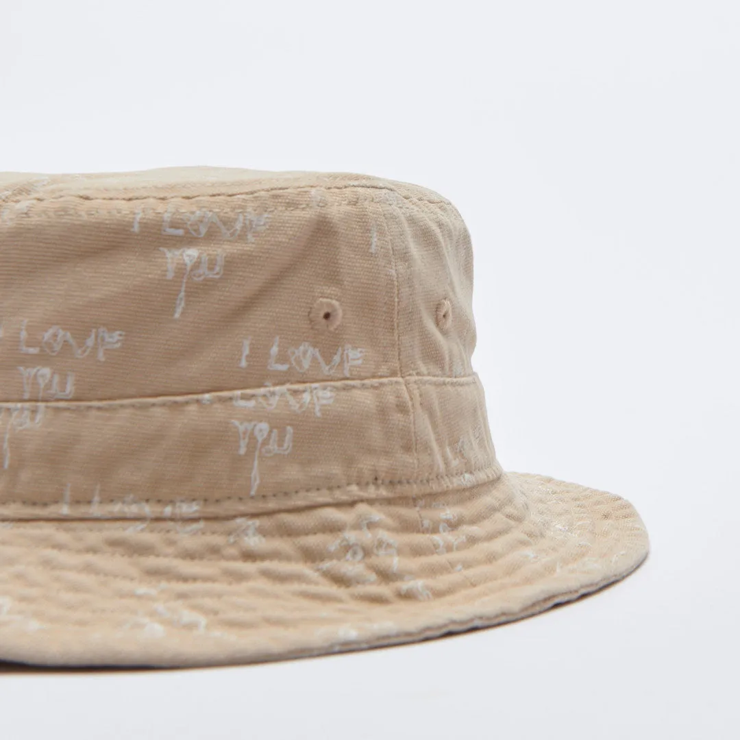 Bob Fucking Awesome – I Love You Twill Bucket Hat (Khaki)