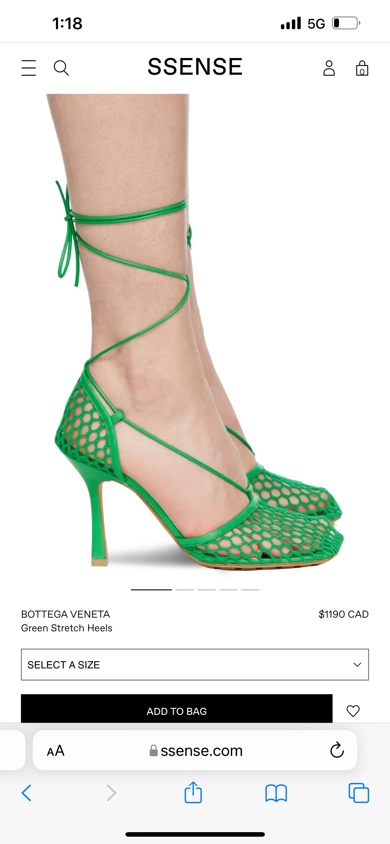 Bottega Veneta Green Stretch Heels