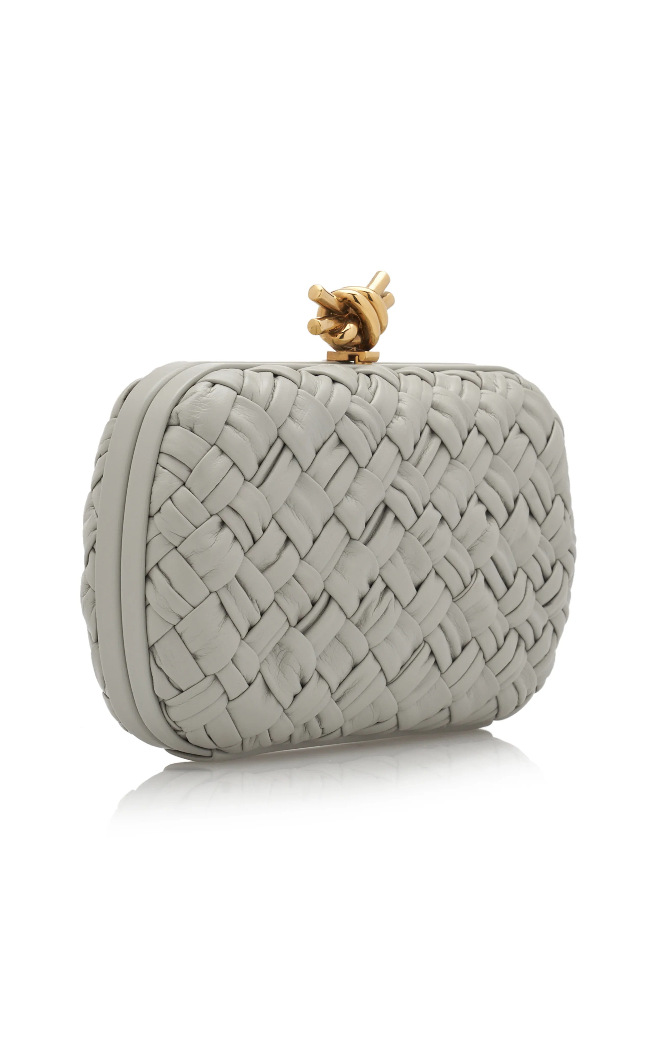 Bottega Veneta Knot Intreccio Leather Minaudière