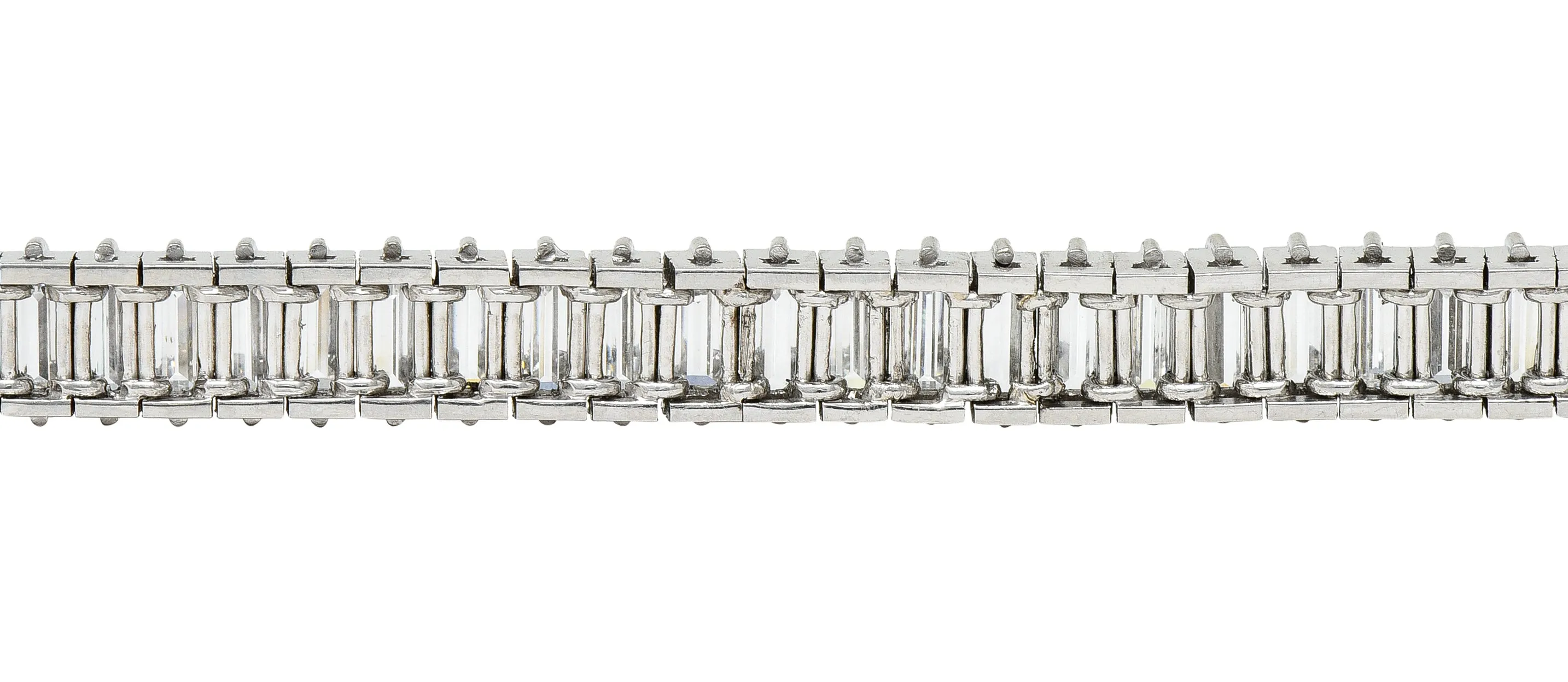 Boucheron Paris Mid-Century 17.00 CTW Baguette Diamond Platinum Line Bracelet