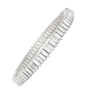 Boucheron Paris Mid-Century 17.00 CTW Baguette Diamond Platinum Line Bracelet