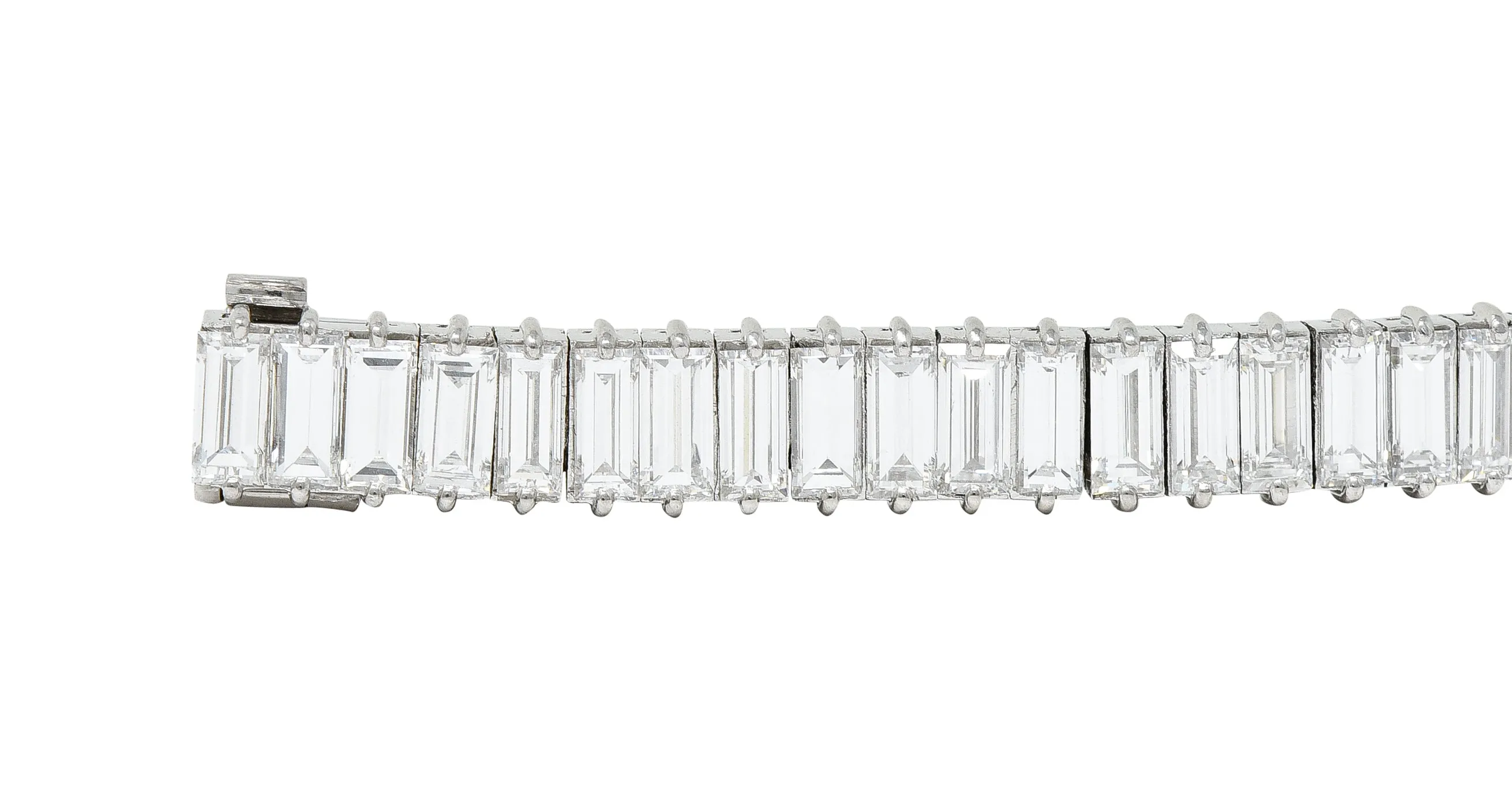 Boucheron Paris Mid-Century 17.00 CTW Baguette Diamond Platinum Line Bracelet