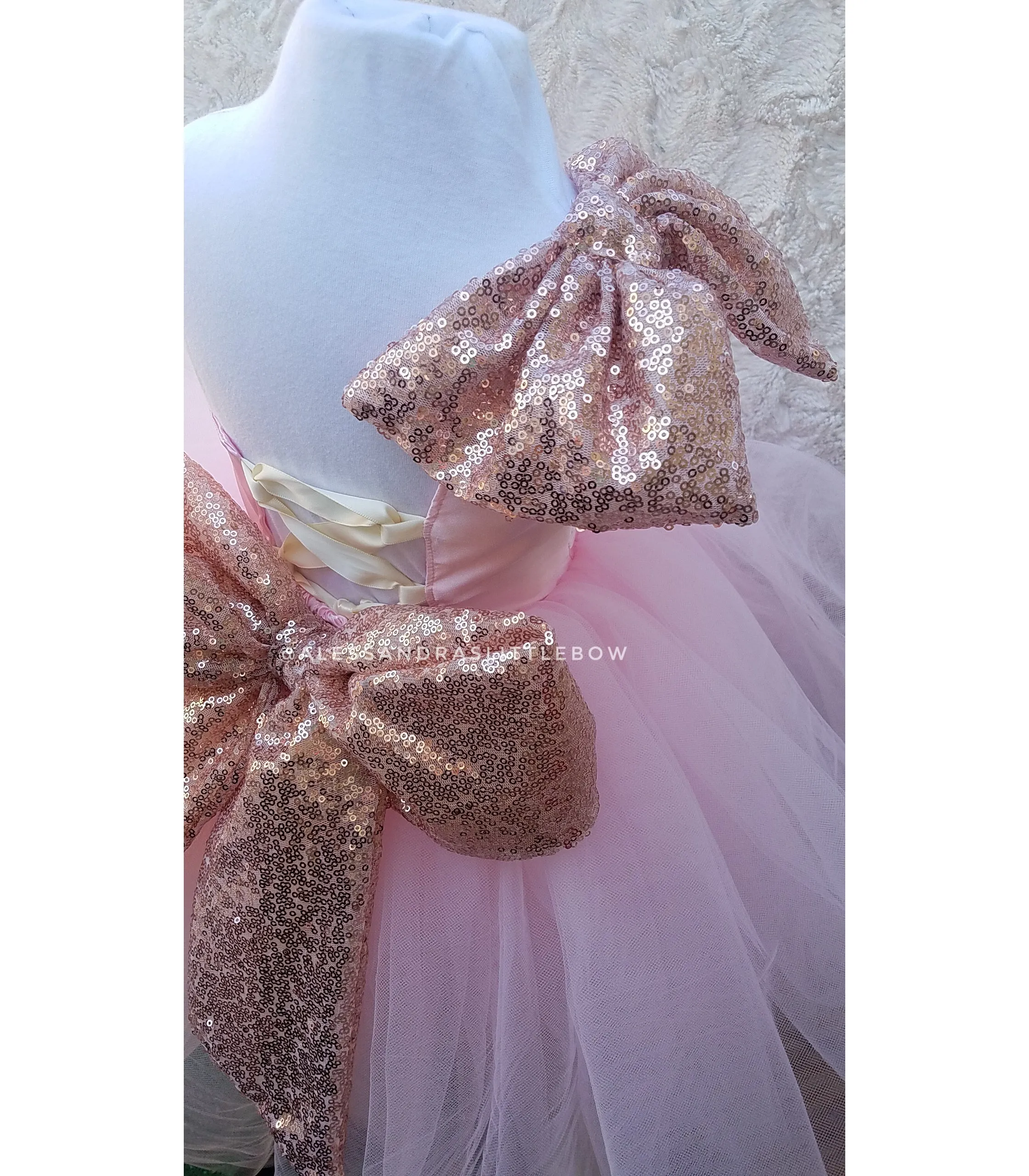 Brielle Couture Dress in Rose Gold and Pink