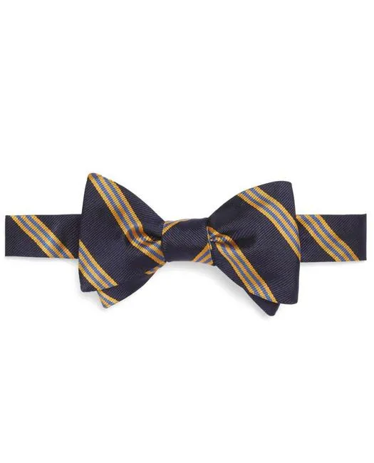 Brooks Brothers Men's Mini Stripe Bow Tie Navy