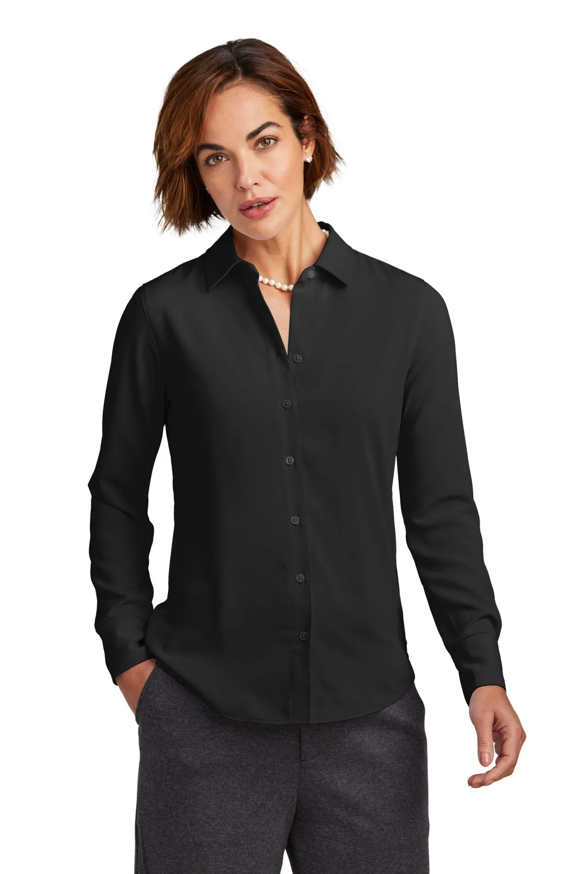 Brooks Brothers Women's Full-Button Satin Blouse. BB18007