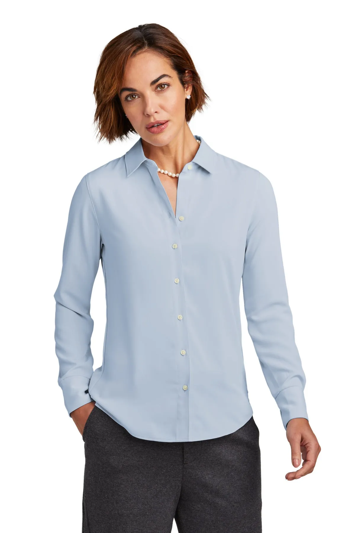 Brooks Brothers Women's Full-Button Satin Blouse. BB18007