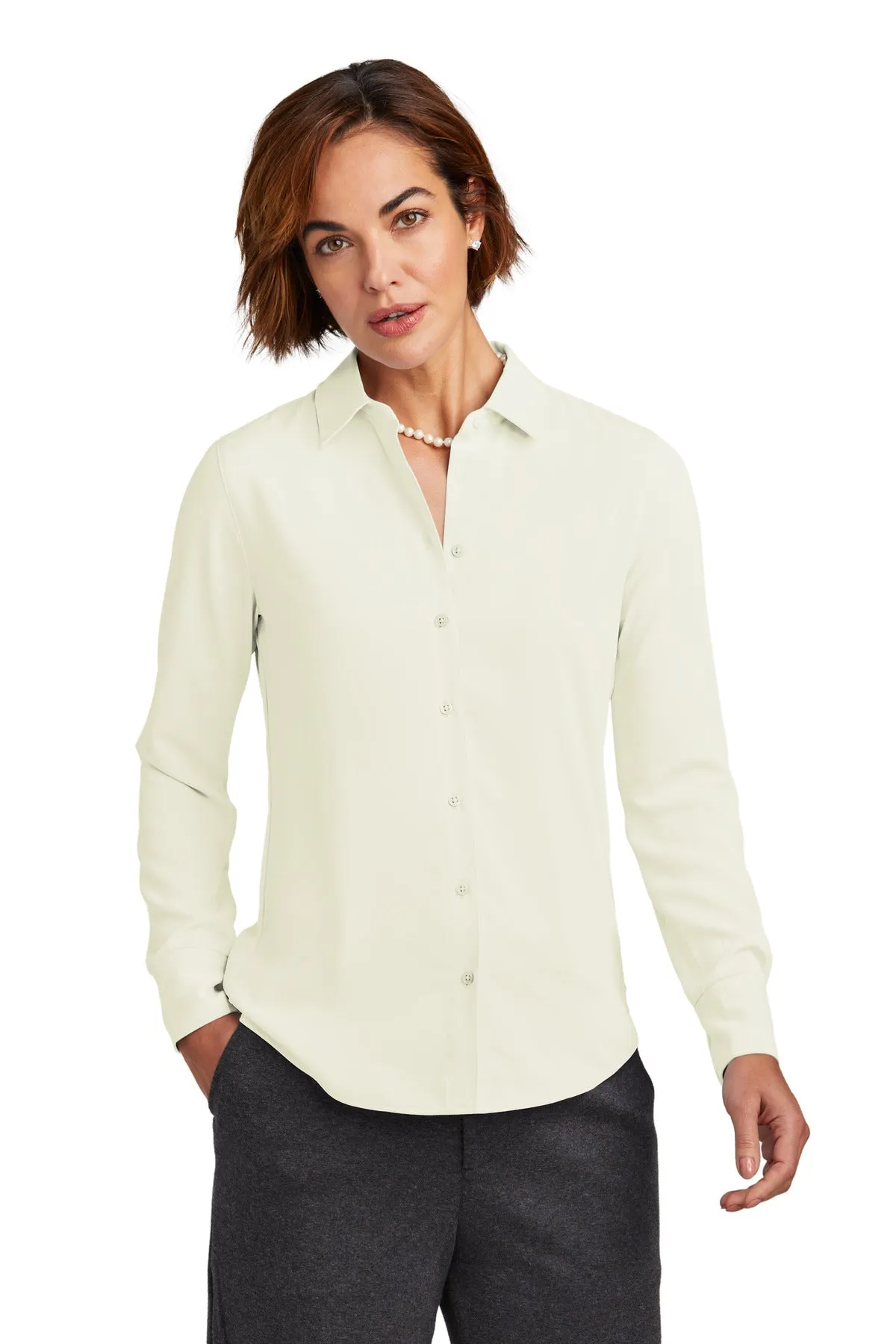 Brooks Brothers Women's Full-Button Satin Blouse. BB18007