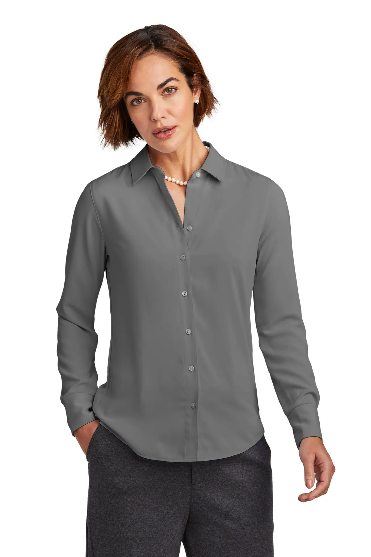 Brooks Brothers Women's Full-Button Satin Blouse. BB18007