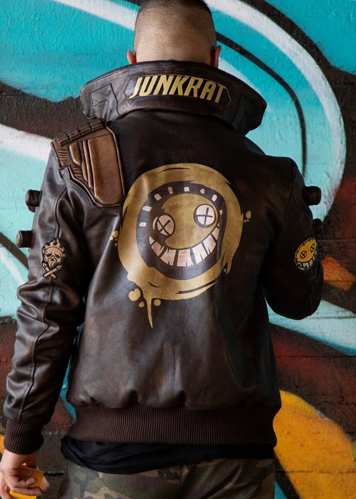 Buy Mens Overwatch Junkrat Cyberpunk Leather Jacket | LucaJackets.com