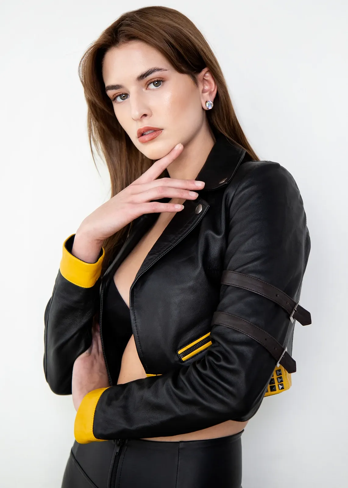 Buy Womens Black Canary Injustice Crop Leather Jacket