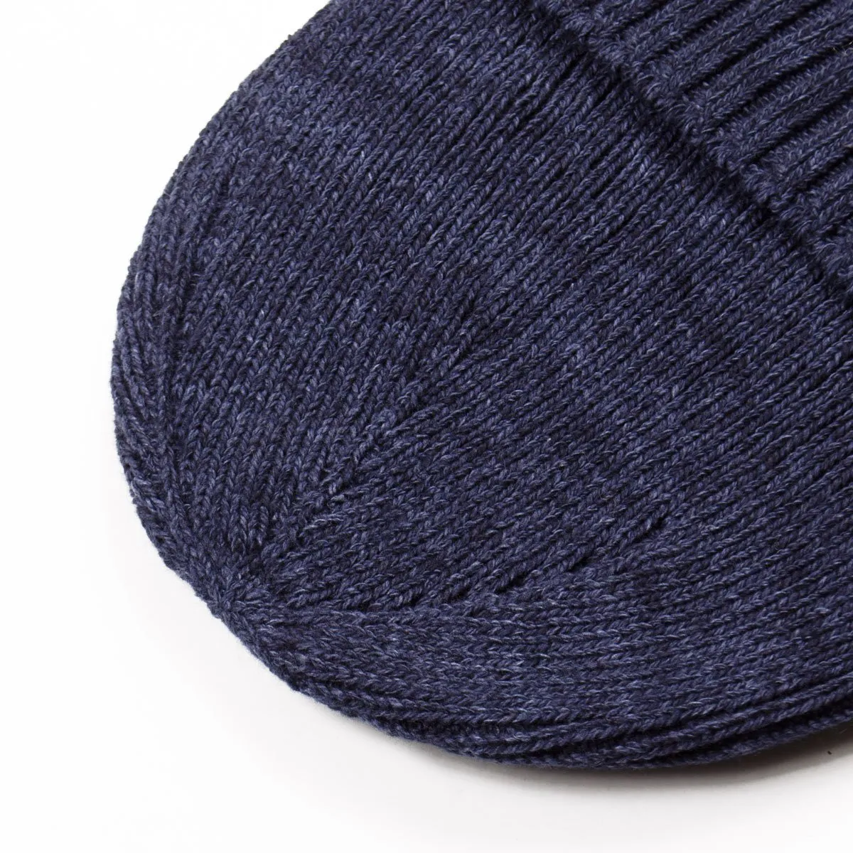 cableami - Recycled Cotton Rib Stitch Beanie - Indigo