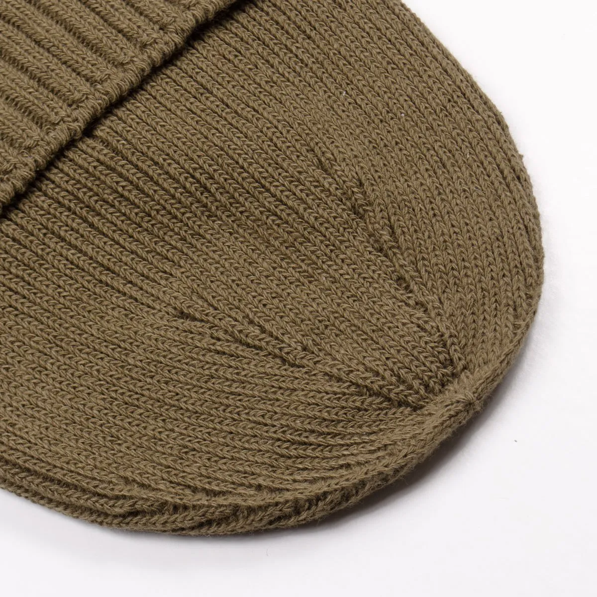 cableami - Recycled Cotton Rib Stitch Beanie - Olive