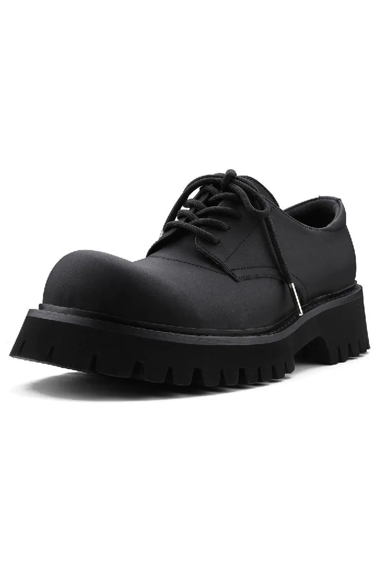 Carbon Black Derby Platform Shoes