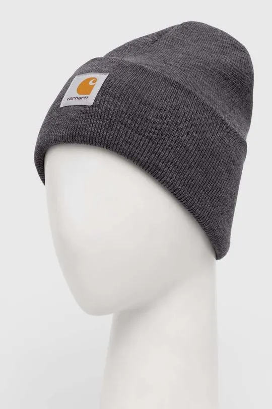 Carhartt WIP beanie gray color