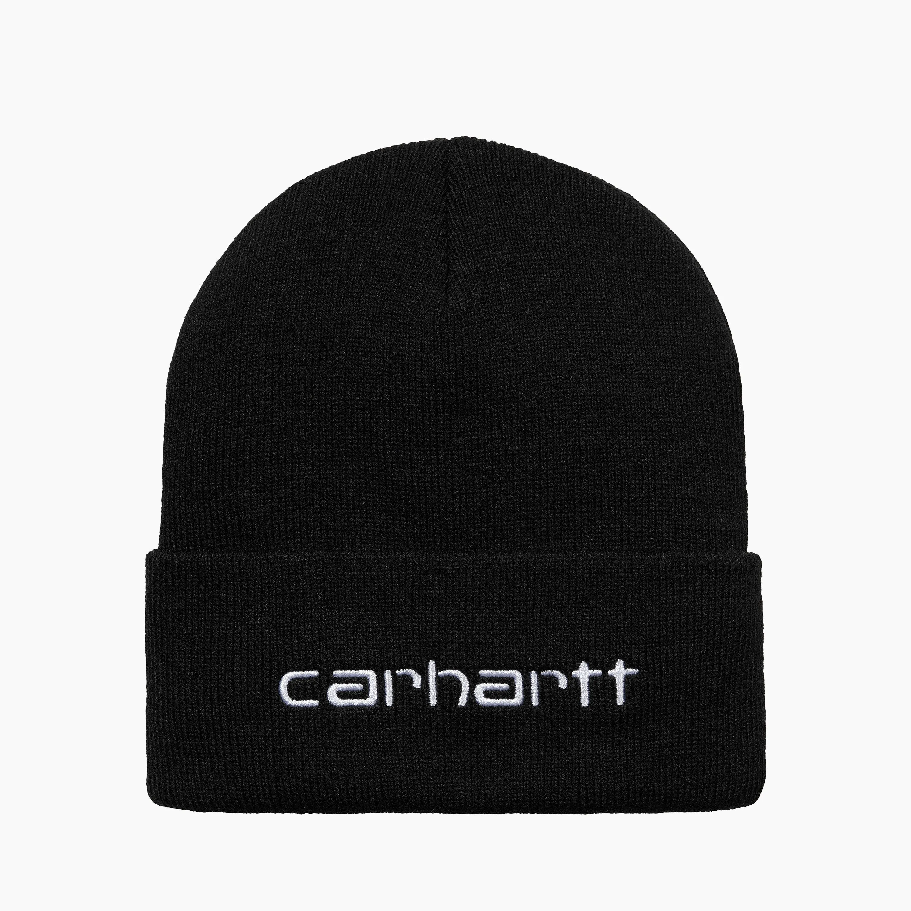 CARHARTT WIP SCRIPT BEANIE BLACK AND WHITE - I030884