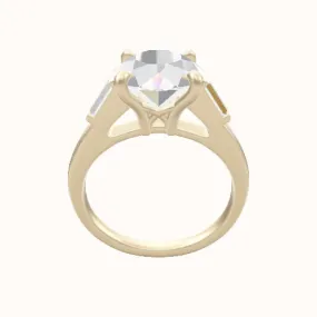 Cathedral Band with Baguette Sidestones Engagement Ring With X Gallery Head