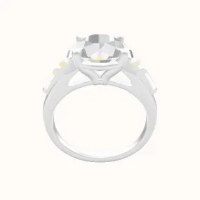 Cathedral Band with Trapezoid & Tapered Baguette Sidestones Engagement Ring With Standard Four Prong Head