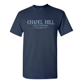 Chapel Hill North Carolina Embroidered Navy Chill T-Shirt