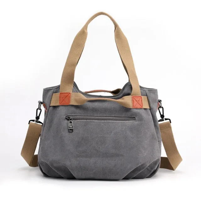 Classic handbag of hand and canvas shoulder for women | Bronbags ©