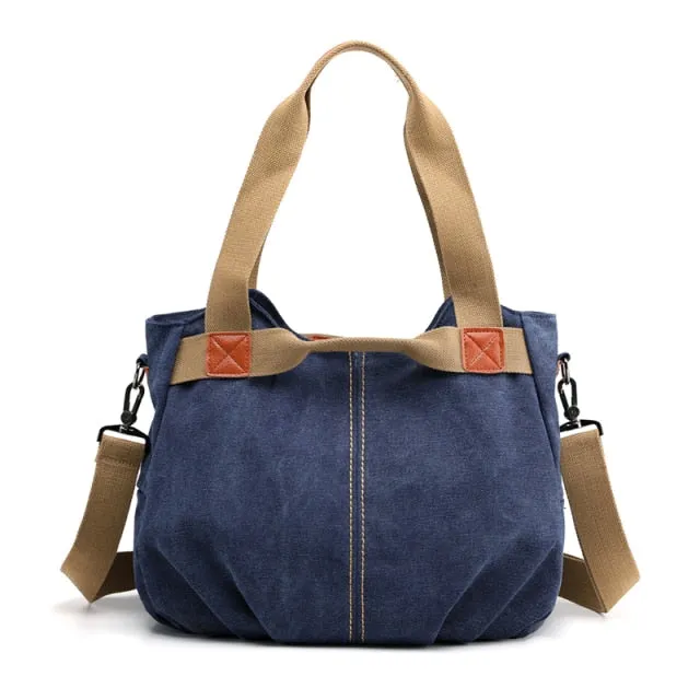 Classic handbag of hand and canvas shoulder for women | Bronbags ©