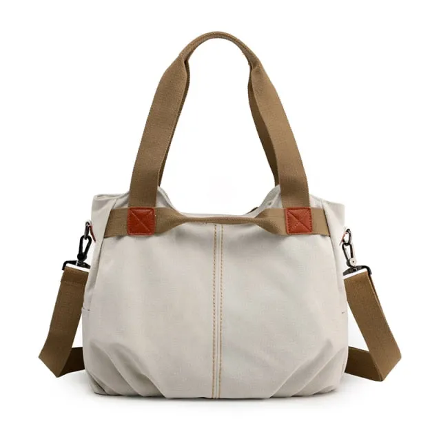 Classic handbag of hand and canvas shoulder for women | Bronbags ©