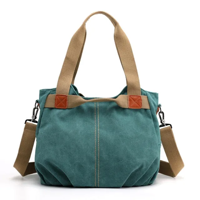 Classic handbag of hand and canvas shoulder for women | Bronbags ©