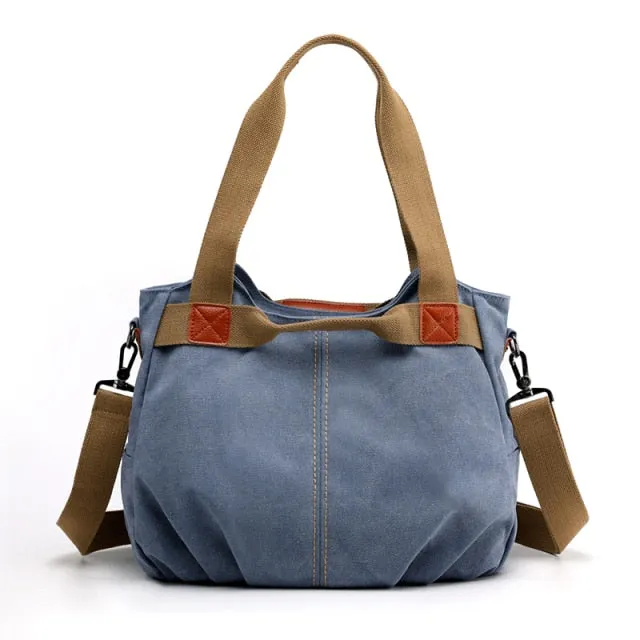 Classic handbag of hand and canvas shoulder for women | Bronbags ©