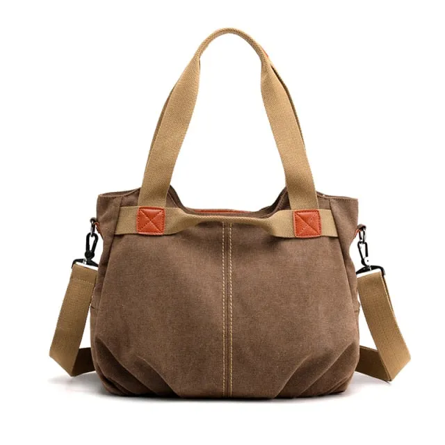 Classic handbag of hand and canvas shoulder for women | Bronbags ©