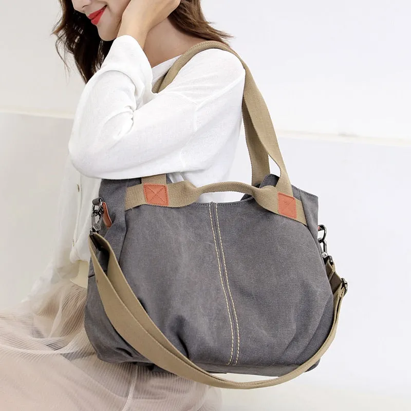 Classic handbag of hand and canvas shoulder for women | Bronbags ©