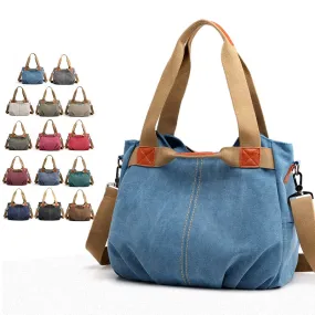 Classic handbag of hand and canvas shoulder for women | Bronbags ©