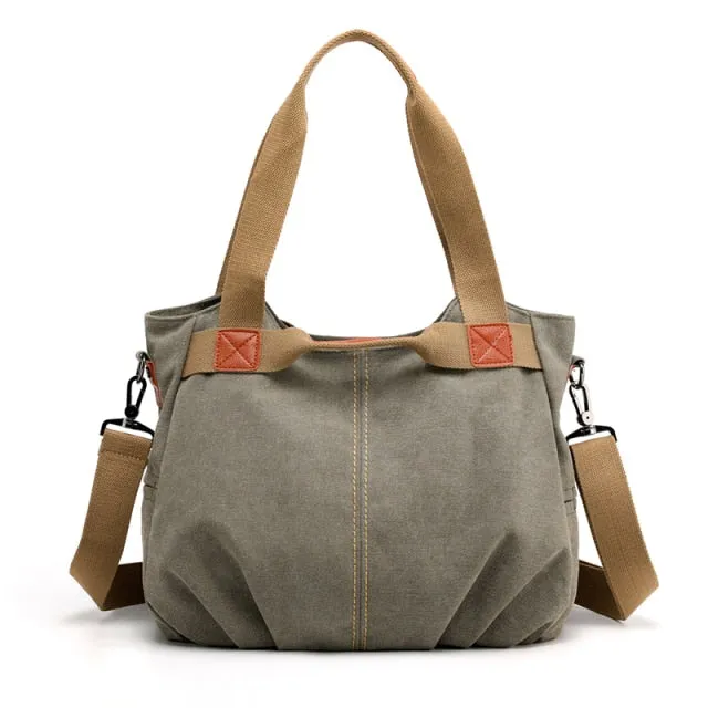 Classic handbag of hand and canvas shoulder for women | Bronbags ©