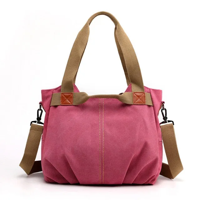 Classic handbag of hand and canvas shoulder for women | Bronbags ©