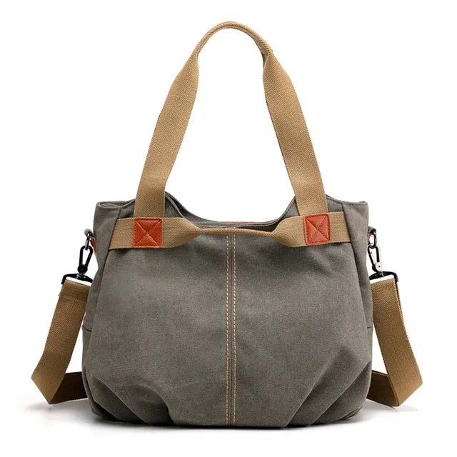 Classic handbag of hand and canvas shoulder for women | Bronbags ©